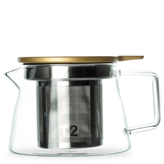 T2 Teaset Glass Gold Teapot