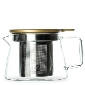 T2 Teaset Glass Gold Teapot